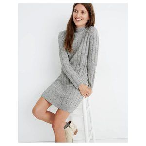 Madewell Donegal Gray Ribbed Mock Neck Sweater Dress XL